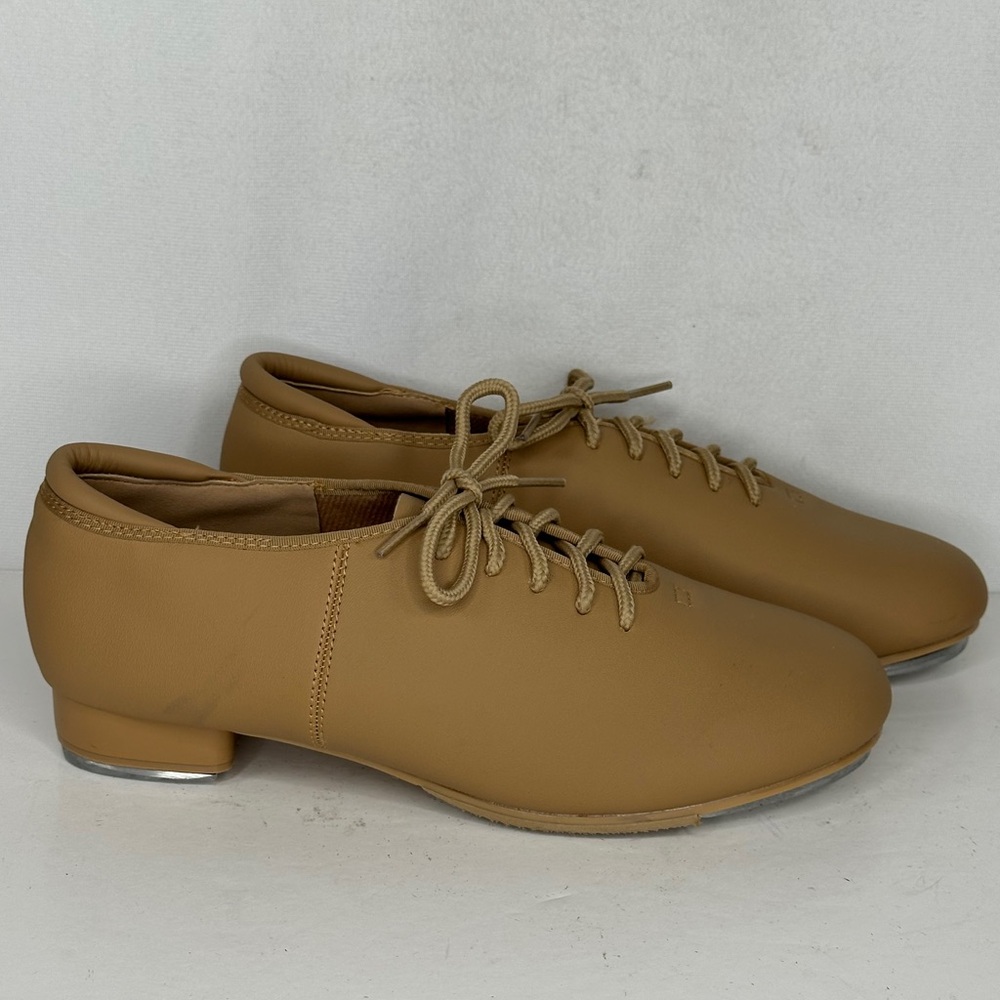 Women's Tan Lace-Up Studio Flats